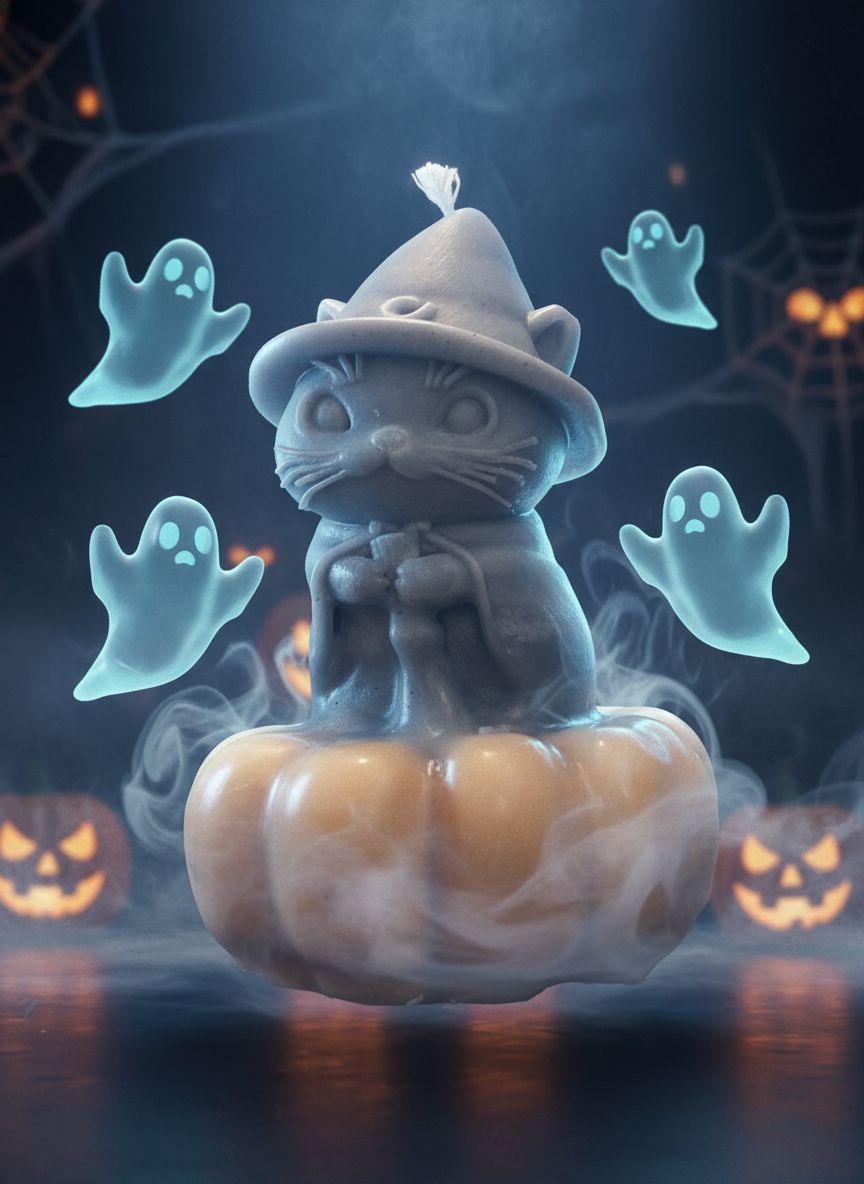 Vela Halloween Gato de Bruxa